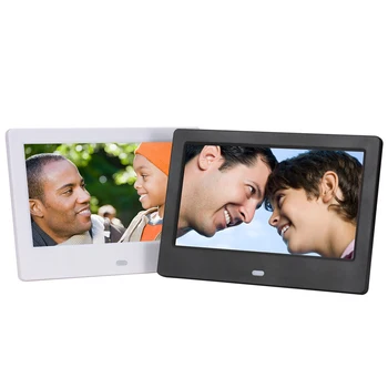 

7" LEDs Digital Photo Frame 1024 * 600 HD Screen Desktop Album with Infrared Remote Control Multi Languages Detchable Bracket