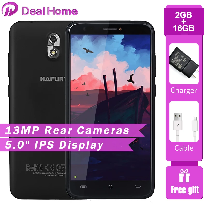 

Cubot Hafury Mix 5.0" IPS Screen 2GB RAM 16GB ROM Mobile Phone Quad Core 13MP Rear Cameras 3G Smartphone