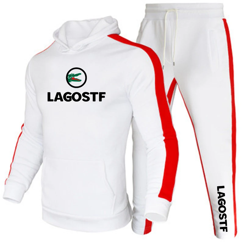 

2 Pieces Sets Tracksuit Men Hooded Sweatshirt pants Pullover Hoodie Sportwear Suit Lagostf Casual Men Clothes Size S-3XL 2020