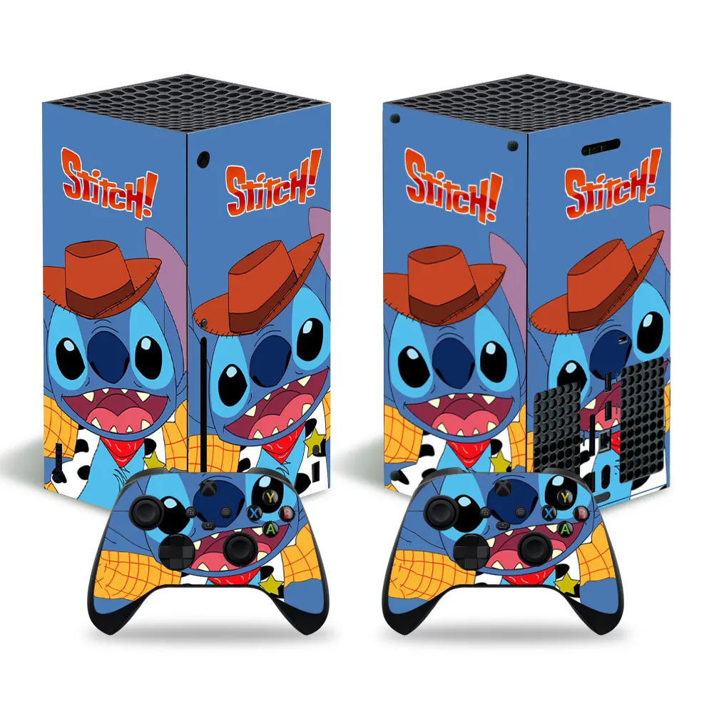Disney Stitch Iron Man Skin Sticker Decal Cover for Xbox Series X Console and 2 Controllers Xbox Series X Skin Sticker Vinyl 