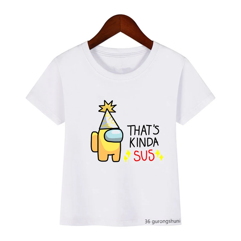 

Among us that kinda sus game cartoon print boys/girls t-shirt summer casual kids t shirt short sleevetops children tshirt costum