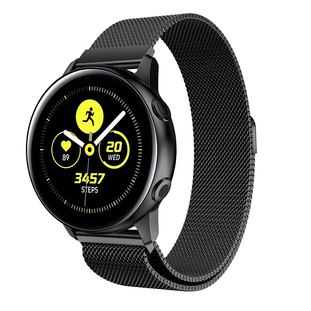 Ремешок из нержавеющей стали для samsung Galaxy Watch Active 2 40 мм 44 мм ремешок Миланский Браслет на петле 20 мм браслет для активных 2 полос