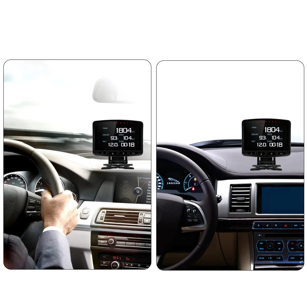 Автомобильный цифровой счетчик OBD HUD измеритель скорости температуры воды