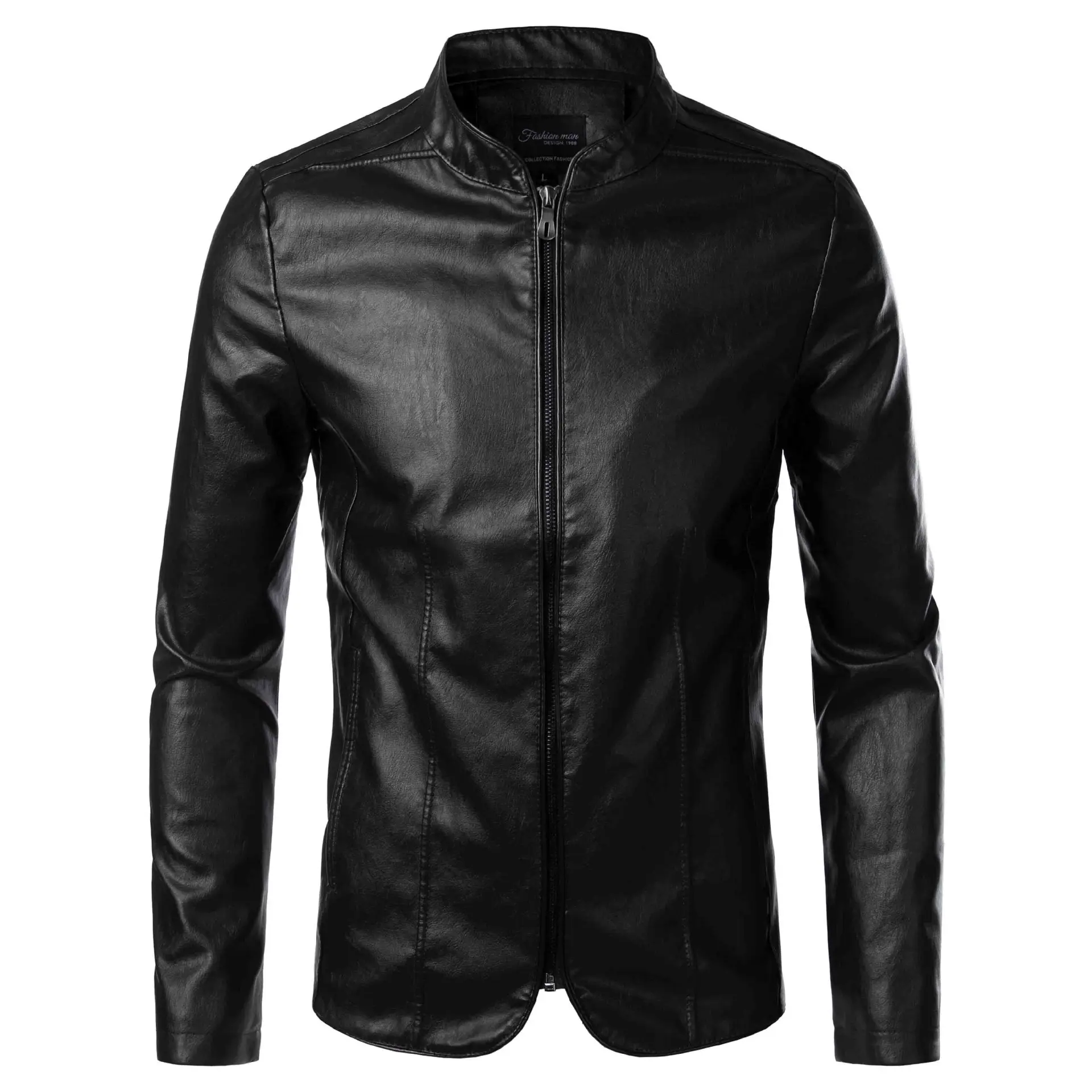 

Trend Jacket MEN'S Coat 2019 Autumn And Winter New Style Slim Fit Business-Style Stand Collar Leather Coat Men's Autumn Clothing