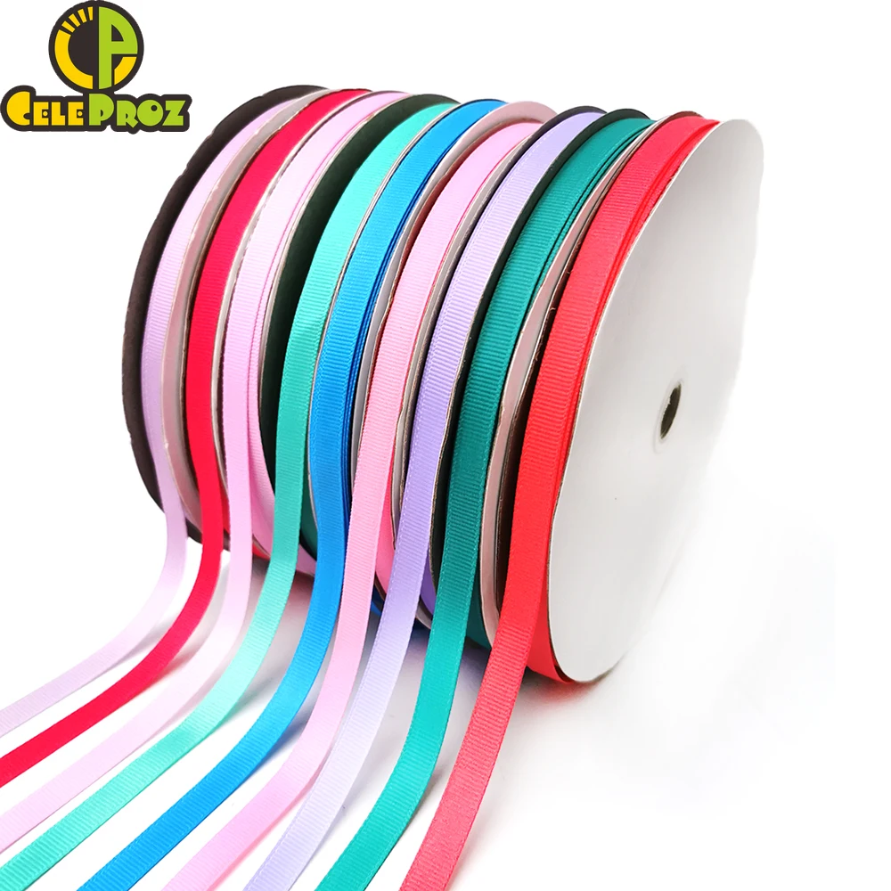 Grosgrain Ribbon, 10Yards 10mm, Gift Packing Material, DIY Bow Clip Craft Decor Wedding Party Decoration Box Wrapping