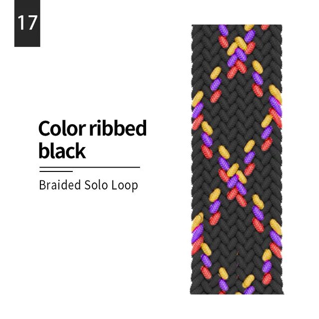 Braided Solo Loop strap for Apple watch band 44mm 40mm Elastic Wristband Bracelet on iwatch Se Series 7 6543 42mm 38mm 41mm 45mm 17 dark purple