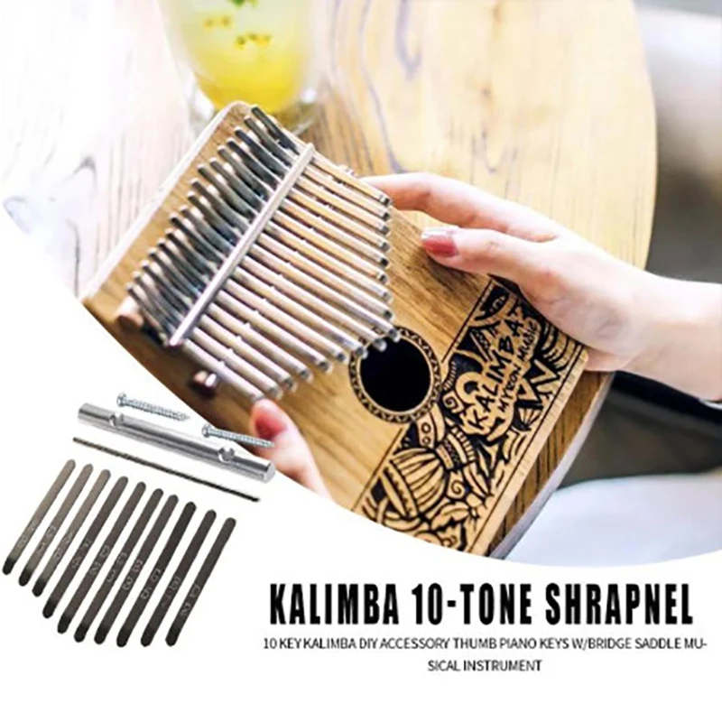 New 10 Keys Kalimba Thumb Piano Musical Instrument Thumb Piano Bridge Saddle 10 Keys Set Kit for Kalimba DIY Replacement Parts