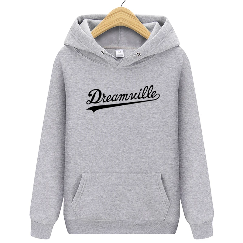 Модные Новинка; худи Для мужчин хип-хоп DREAMVILLE Коул Логотип с капюшоном Swag письмо флисовые J худи с принтом Cole зимние толстовки Мужские пуловер - Цвет: gray1