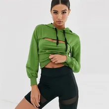 Махровые осенние короткие спортивные топы в стиле пэчворк, женские толстовки с капюшоном в стиле Харадзюку, женские спортивные куртки для занятий йогой и фитнесом