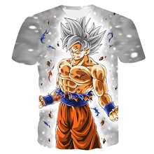 

2021 3-14y Summer Fashion New Super Luminous Dragon Ball 3D Printed Pattern Boys' Short Sleeve Trend Casual Boys' T-Shirt Clothi