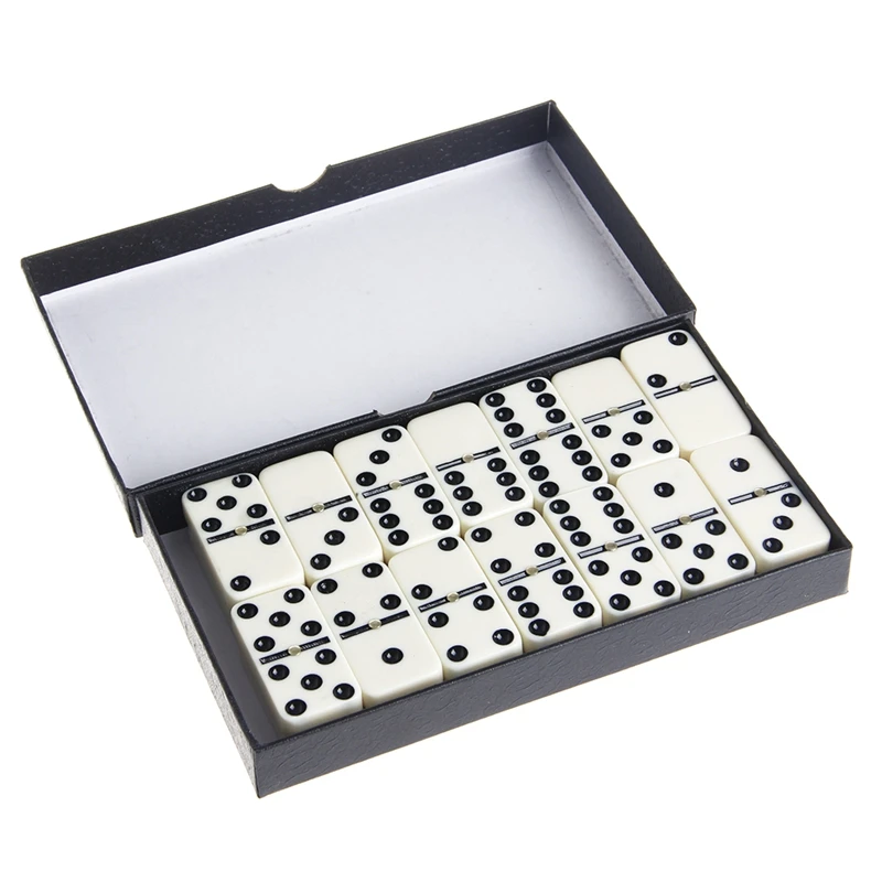 

Wooden Domino Box Toy Game Set/28Pcs Travel Dominoes Ideal For Children Kids Y51D