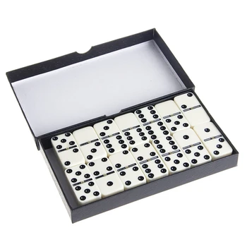 

Wooden Domino Box Toy Game Set/28Pcs Travel Dominoes Ideal For Children Kids Y51D