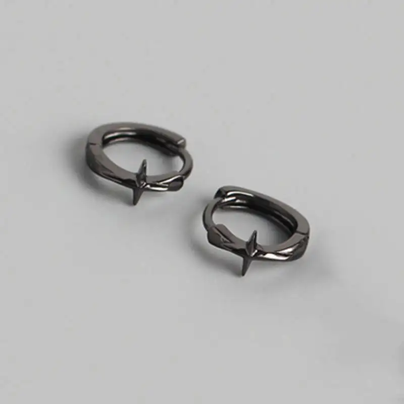 INZATT, настоящее 925 пробы, Silve, молния, серьги-кольца для женщин, модные, вечерние, хорошее ювелирное изделие, минималистичные аксессуары, классический подарок - Цвет камня: ba-cross