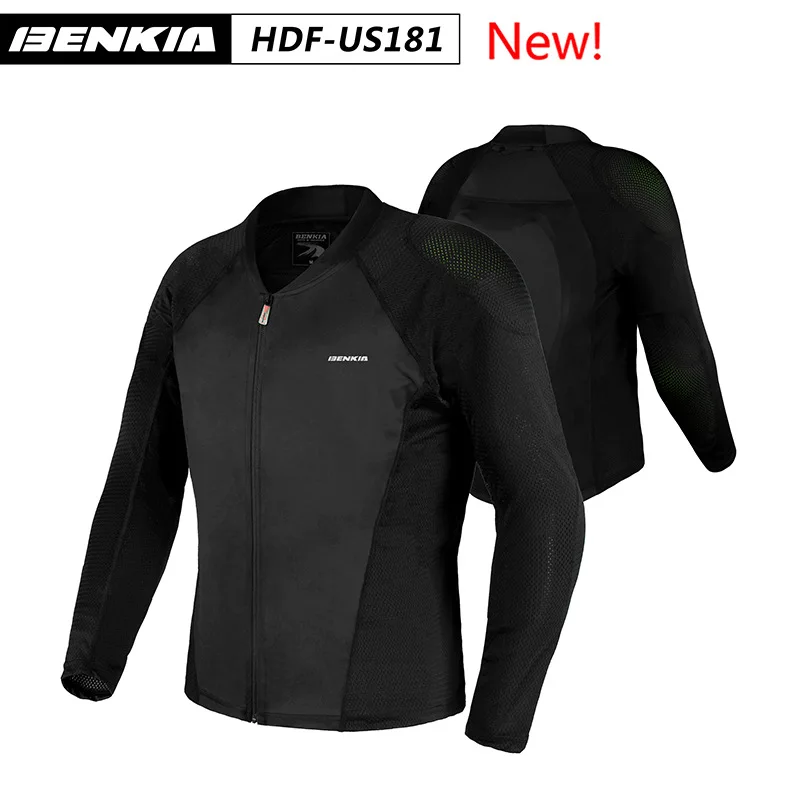 BENKIA мотоциклетная куртка мужская мотоциклетная куртка дышащая куртка для мотокросса защита мотоциклиста гоночная куртка для верховой езды - Цвет: HDF-US181 Black