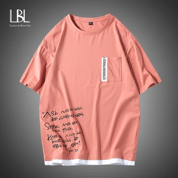 

LBL Mens Tops Tees Summer Print Short Sleeve With Letter Print T Shirt Hip Hop Streetwear Sports Wear Colorful Casual Tshirt