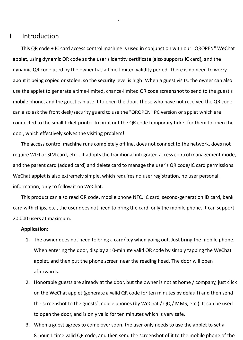 6616D二维码门禁一体机说明书（英语）-000002