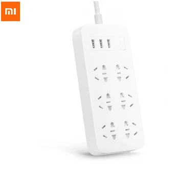 

Original XiaoMi Power Strip Fast Charging 3 USB with 6 Port 1.8 M Hidden Warning Light Power Plug Power Strip Adapter Smart Home