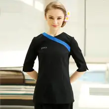 Маникюрный магазин, рабочая одежда, осень и зима, униформа для салонов красоты, женский черный набор, спа, красота, Униформа, отель, приемная форма