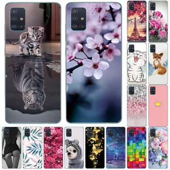 

case For Samsung Galaxy A51 Case soft Silicon Back Cover For Samsung A51 A515 6.5inch bumper coque Skin cute cat