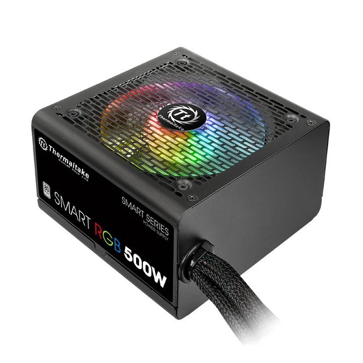 Блок питания Thermaltake ATX 500W Smart RGB 500 80+(24+4+4pin) APFC 120mm fan color LED 5xSATA RTL