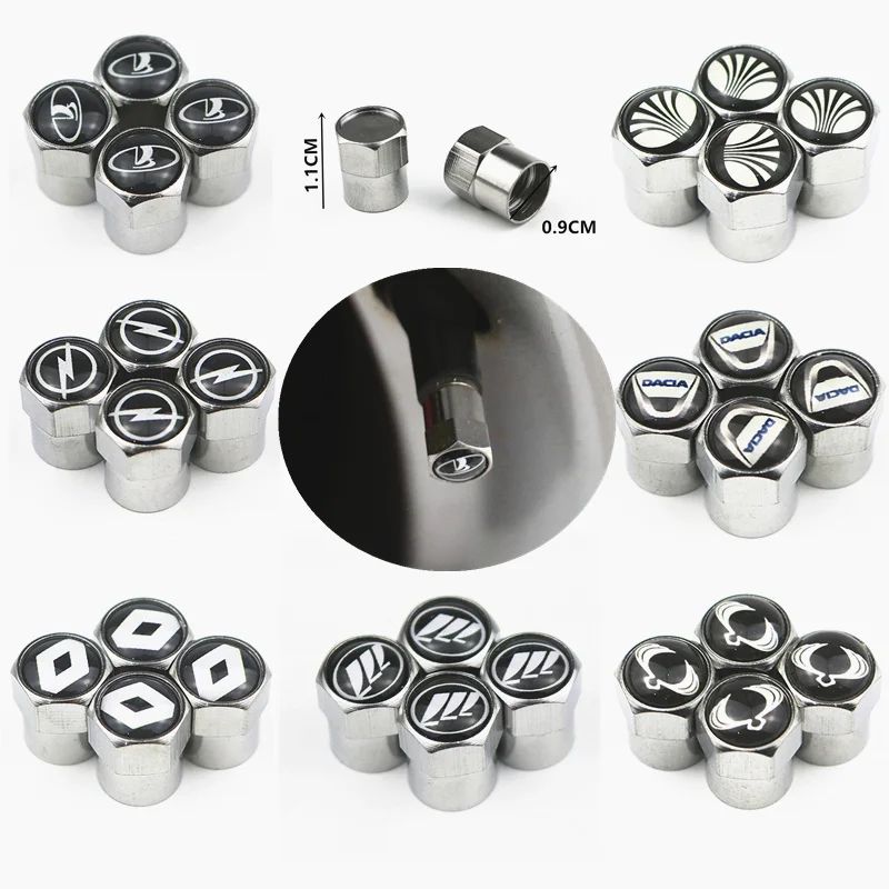 

4pcs New Metal Wheel Tire Valve Caps Stem case For Kia Ford Nissan Opel Skoda Hyundai Audi Bmw Renault Alfa Romeo