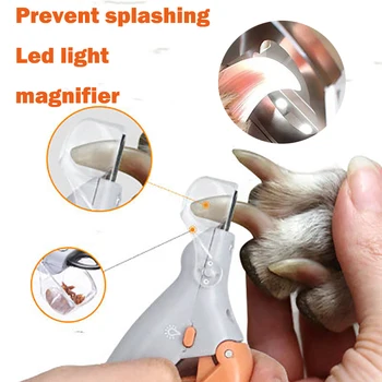 

Professional Pet Nail Clipper Scissors Magnifier Cleaning For Dog Cat Toe Claw LED Light Nail Trimmer Animals Pet Supplier
