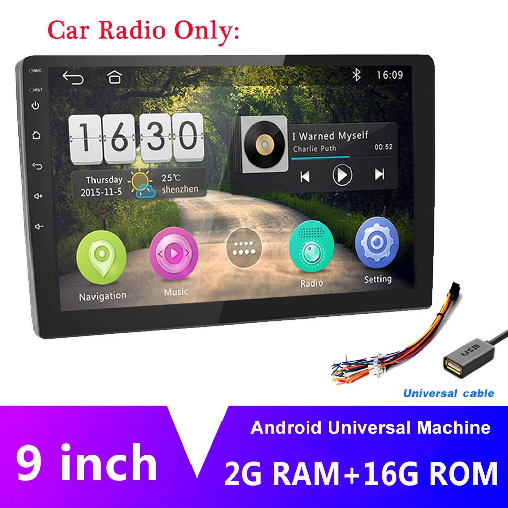 AMPrime " Android автомобильный Радио 2 Din мультимедийный плеер gps навигация авто стерео wifi Bluetooth видео плеер с камерой заднего вида - Цвет: 2G 16G