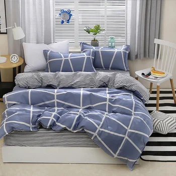 

Thumbedding Creative Line Bedding Set King Simple High End Blue Duvet Cover Queen Size Full Twin Single Comfortable Bed Set