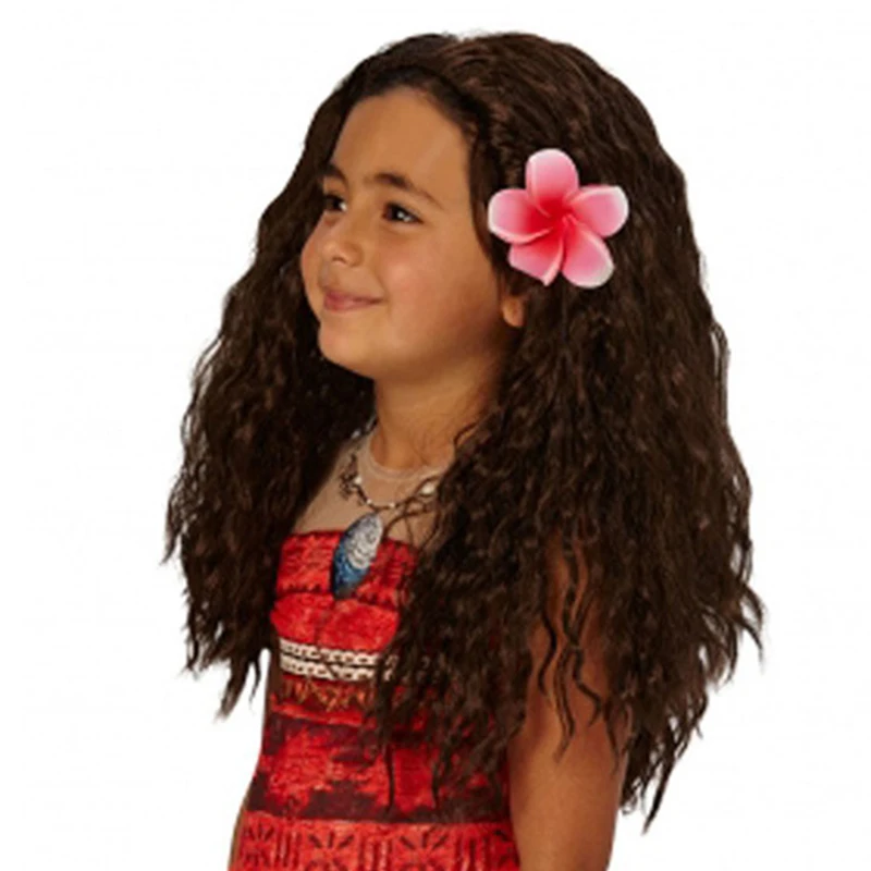 Meninas Moana Vestido Crianças Cosplay Roupas Princesa Vaiana T-shirt Longa  Saia Crianças Festa de Aniversário Fantasia Com Colar Wig Set