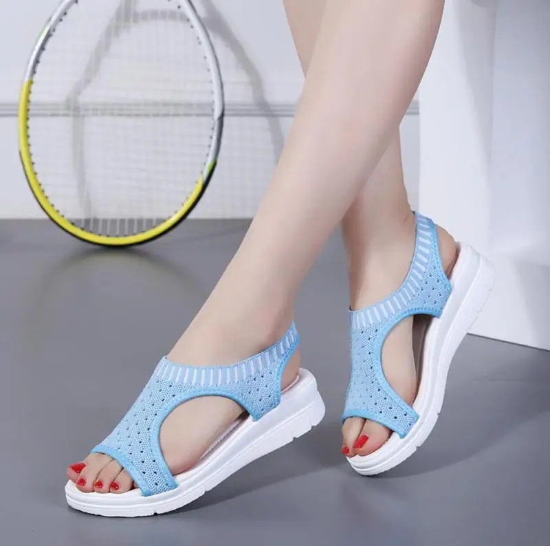 

Women Summer Sandals Slip-on Flat Ladies Sandals Comfy Wedge Female Shoes 2020 Fashion Breathable Girls Sandals sadalias feminin