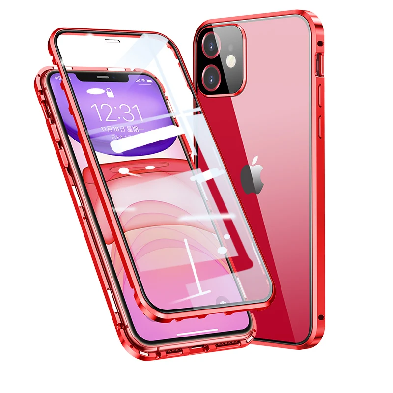 Metal Magnetic Case for iphone 11 case Bumper Glass Camera protection for iphone 11 pro max case cover coque fundas shell cases
