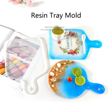 

Beach Service Plate Tray Resin Mold Sea Wave Painting Art Serving Tray Mold Tool M7DD