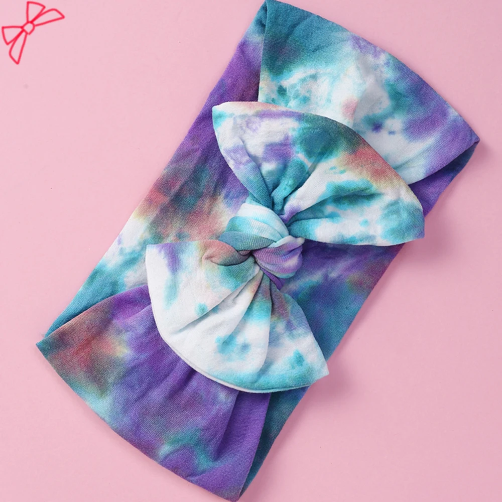

1 pcs/lot Tie Dye Hair Bands For Baby Girls Colourful Headband Hippie Scrunchies Newborn Soft Hair Tie Elastics Hair Accessories