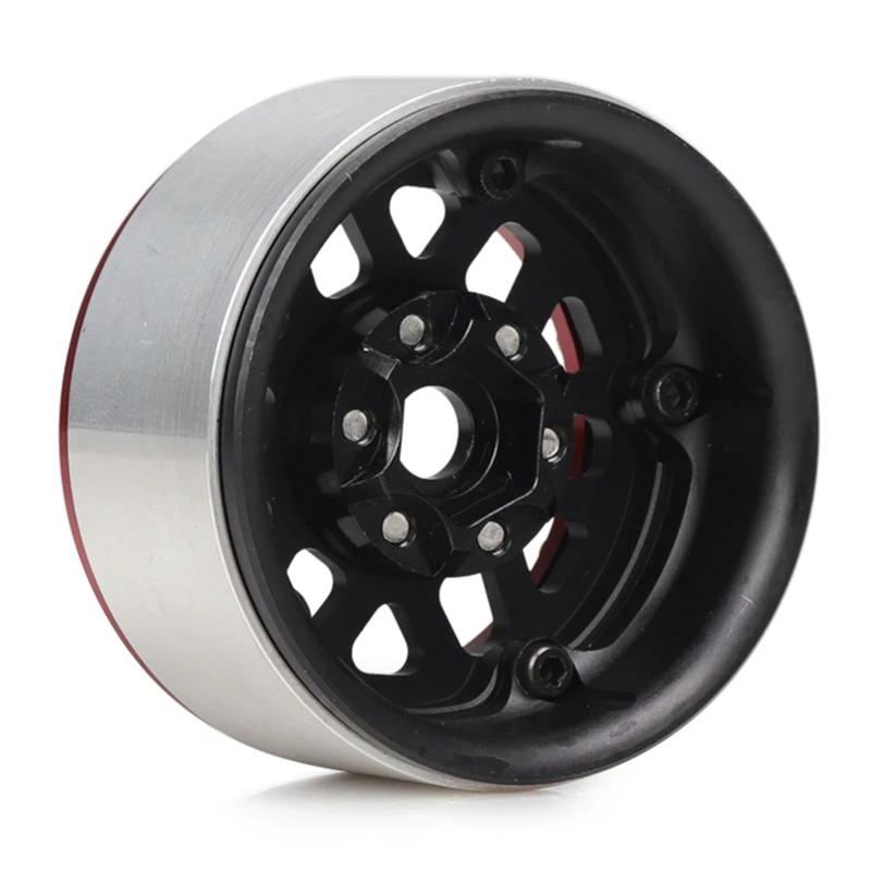 4 Pcs 1/10 Climbing Vehicle 1.9 Inch General Metal Wheel Hub 24 Peach Heart Hole