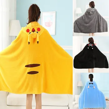 

Wearable Cartoon Fur Blanket Totoro Pikachu Stitch Cute Bed Blanket Coral Velvet Warm Throw Blanket In Winter Japanese Style