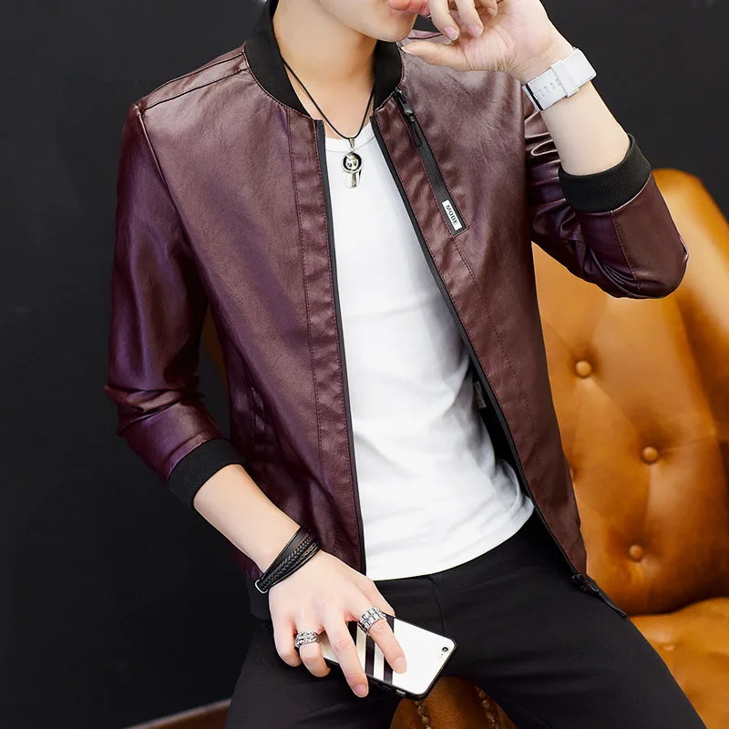 Осенняя одежда мужская куртка Slim Fit корейский стиль из искусственной кожи Мужская осенняя и зимняя Горячая Распродажа Пальто поколение