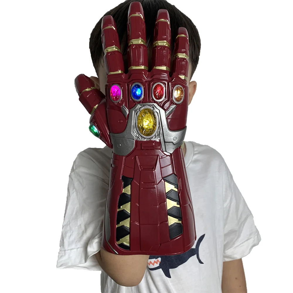 Thanos Infinity Gauntlet Gloves Hulk LED Light Avengers Iron Man Cosplay PVC UK