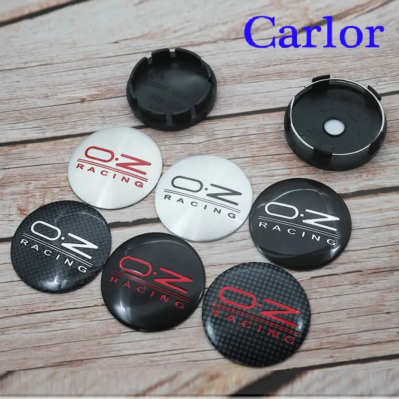

4pcs Newest 56mm 60mm OZ RACING logo car emblem Wheel Center Hub Cap Rim refit Creative badge covers decoration sticker