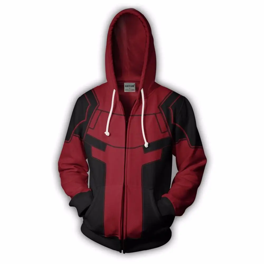 2019 New Hoodies Sweatshirts Coat Costume Deadpool Clothes Legion Hoodie Zip Up 3D Printed Zipper tops shipping | Мужская одежда