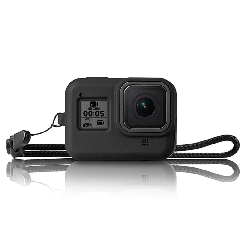 Защитный силиконовый чехол-рамка с ремешком на руку для GoPro 8 Спортивная камера аксессуары для спортивных и экшн-видеокамер