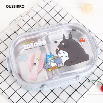

304 Stainless Steel Totoro Thermal Lunch Box Kid Adult Bento Boxs Leakproof Japanese Style Food Container Portable W2929