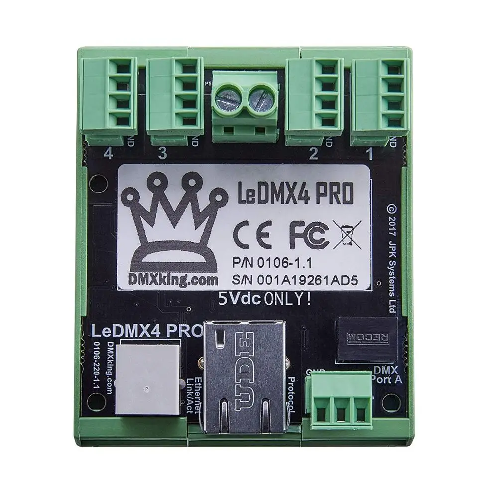 DMXking LeDMX4 PRO(5 В) 4 самостоятельных выхода каждый с 5А возможность поставки дисков WS2811, WS2812, WS2812B, WS2813, UCS1903