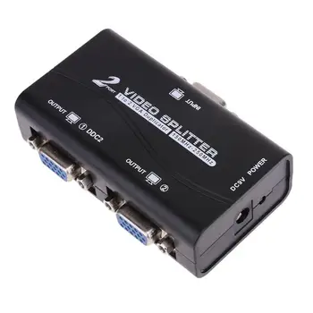 

1pc 1 to 2 250MHz HD VGA UHD Signal Splitter Video Duplicator Amplifier