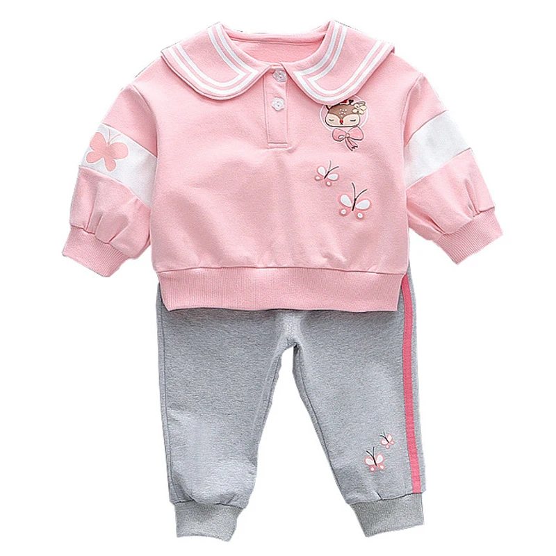 

2Pcs Baby for Girls Set Clothes Cotton Autumn 2021 Spring New Fashion Cartoon Print for Children Outfit Casual Kids Girl Suit