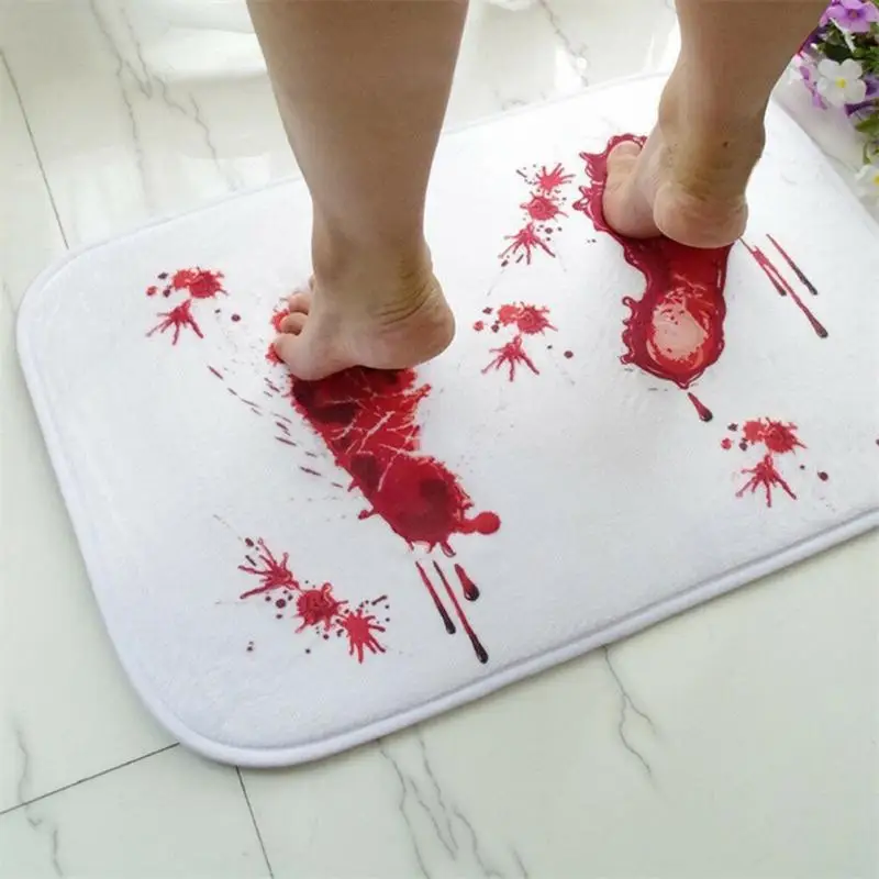 Фото Новый креативный 3D коврик для ванной комнаты на Хэллоуин с кровью кровавые следы
