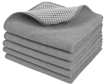 Sinland Super Assorbente In Microfibra Panni di Pulizia di Lavaggio Piatto Panno best Stracci Da Cucina Con Il Poli Setacciare Lato 12 Pollici x 12 pollici 5 Pack 1