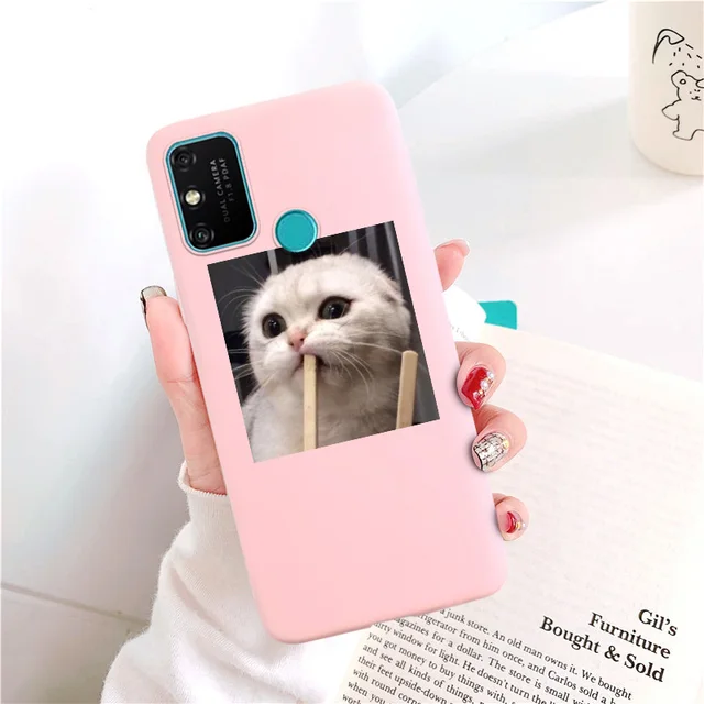 For Huawei Honor 8S 8A 8C 8X 6X 6C 9A 9C 9S 9X Lite 7C 7A Pro Case Cute Cat Matte Candy Silicone Cover Honor V10 V20 V30 X10 V9 009U131