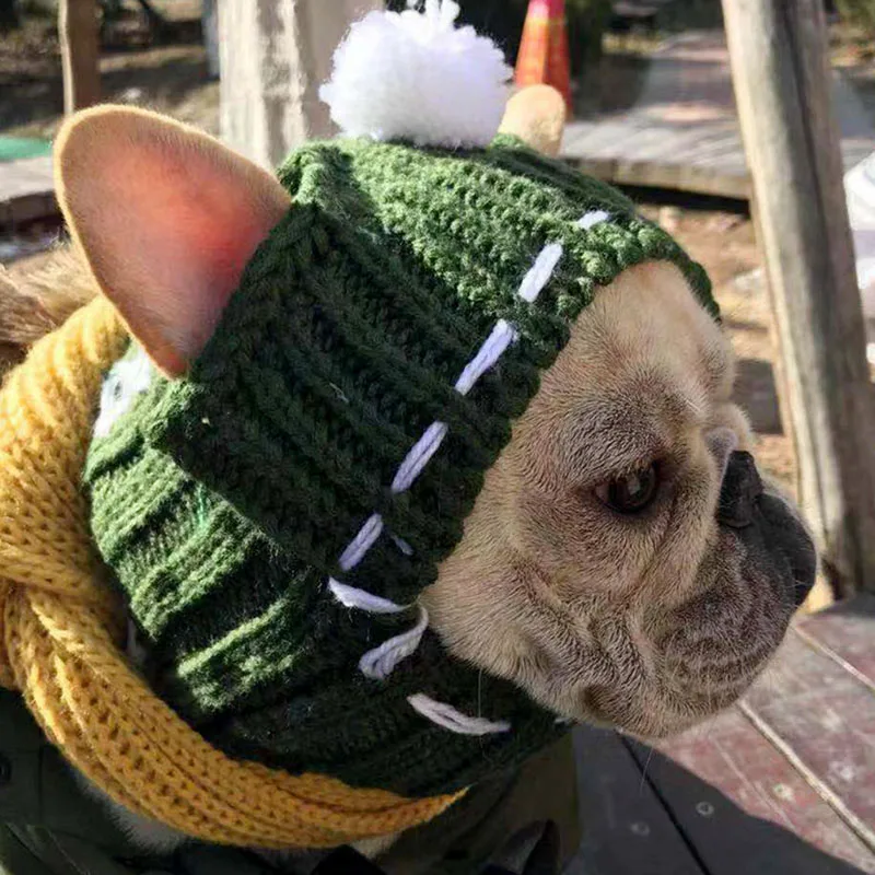 nonor inverno cão boné de natal pet chapéus acessórios do cão filhote de cachorro chapéu com bola headwear para cães pequenos buldogue francês produtos para animais de estimação