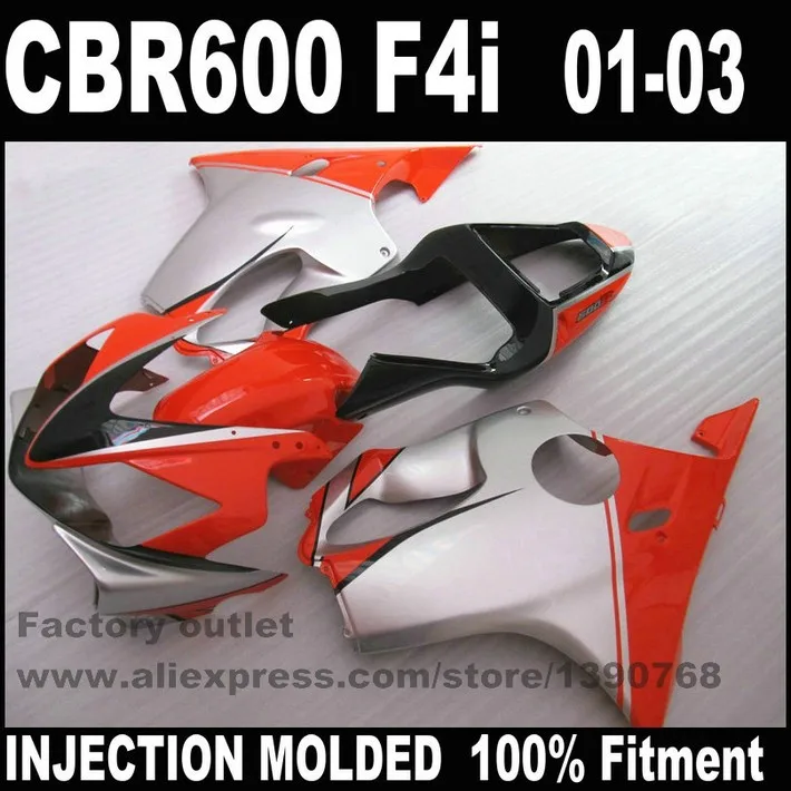Заменить обтекателя тела для HONDA CBR 600 F4i 2001 2002 2003 черный красное серебро Обтекатели CBR600 01 02 03 CZ63