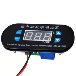 W1308 цифровой крутой датчик температуры регулятор температуры регулируемый термостат переключатель термометр управление красный свет